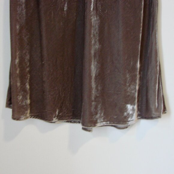 Banana Republic Taupe Velvet Midi Slip Skirt Gray Brown Flared Party Size Small - Picture 8 of 13